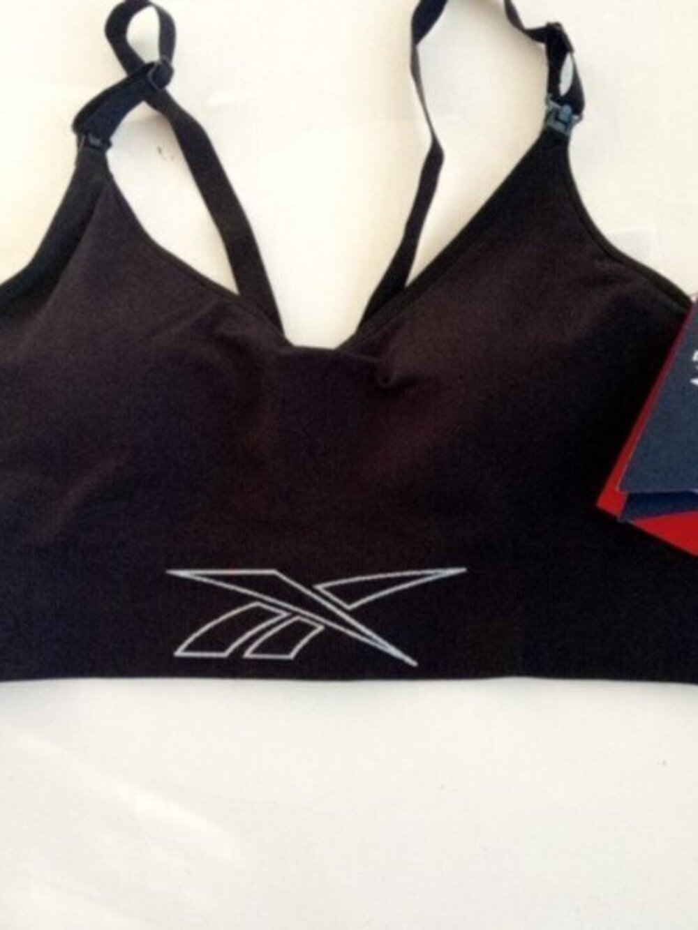 Reebok Studio Maternity Nursing Sports Bra — Black, Size XL